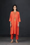 Brih coral silk tunic set