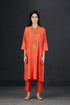 Brih coral silk tunic set