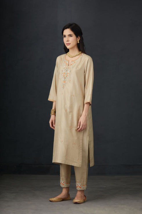 Brih oat silk tunic trouser set
