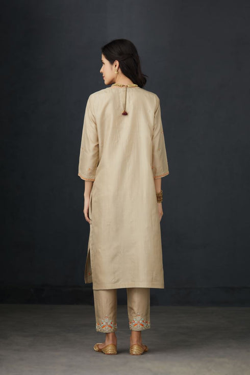 Brih oat silk tunic trouser set
