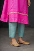 Brih rose aqua hand embroidered silk organza tunic trouser set