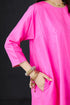 Brih rose color embroidered silk organza tunic trouser set