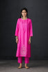 Brih rose color hand embroidered silk organza tunic trouser set