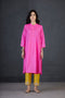 Brih rose sun color embroidered silk organza tunic trouser set
