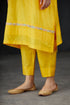Brih sun color hand embroidered silk organza tunic trouser set