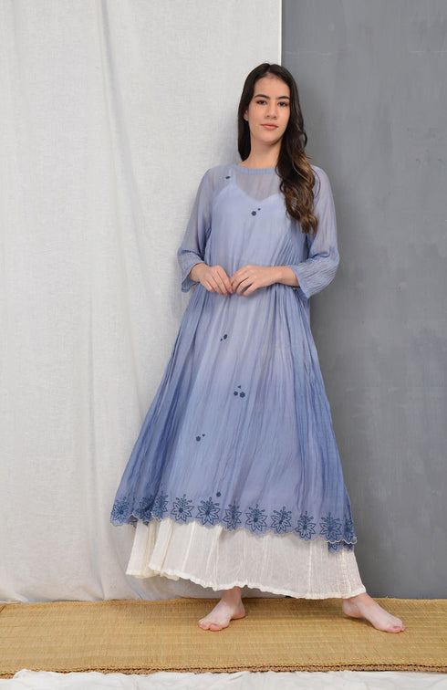 Blue Grey Slate April Summer Dress