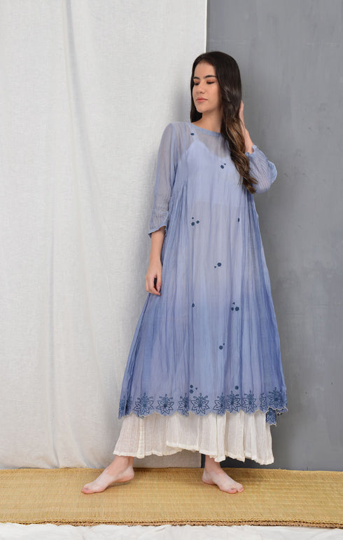 Blue Grey Slate April Summer Dress