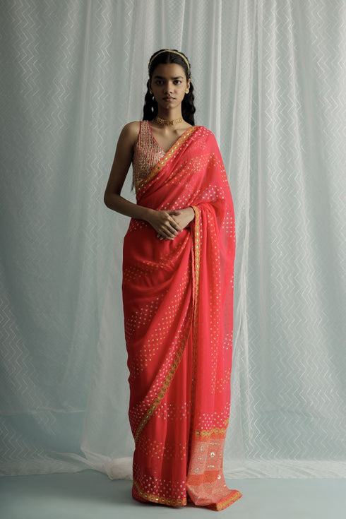 Fuschi siah sari with blouse