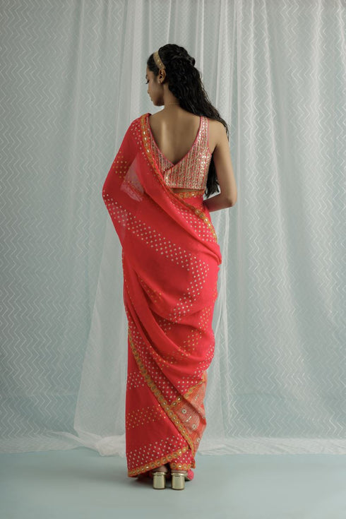 Fuschi siah sari with blouse