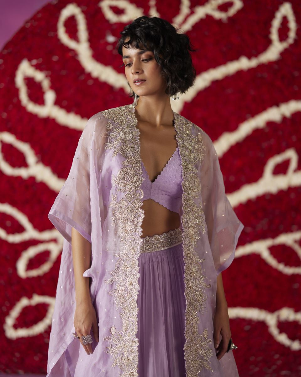 Zahra Embellished Cape With Jumpsuit