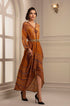 Rajdeep ranawat mustard printed bandhani silk crepe dress