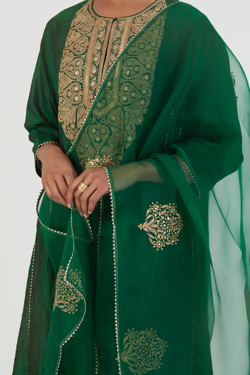 Buy - Deepa green dupatta | Elan Store