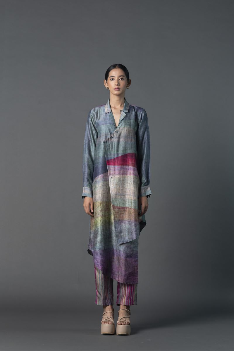 Buy Lemon and light yellow kurta with pants Elan Store