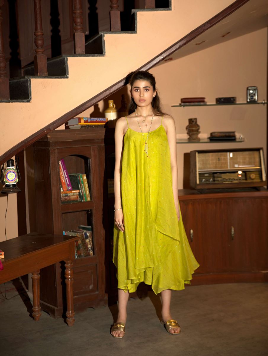 Buy Fluorescent Green Dresses for Women by MEERANSHI Online | Ajio.com