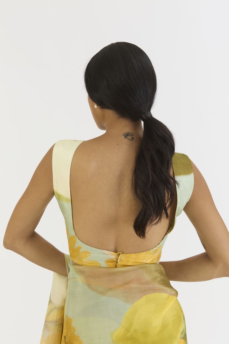 Buy - Lemonade yellow zero neck blouse | Elan Store
