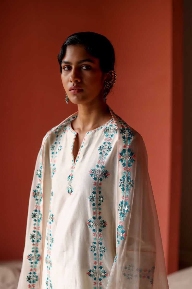 Juanita- Ivory Smocking Kurta Set