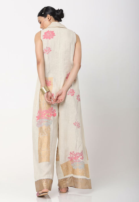 Buy - Kaveri Lotus unfold off white stephine jumpsuit | Elan Store