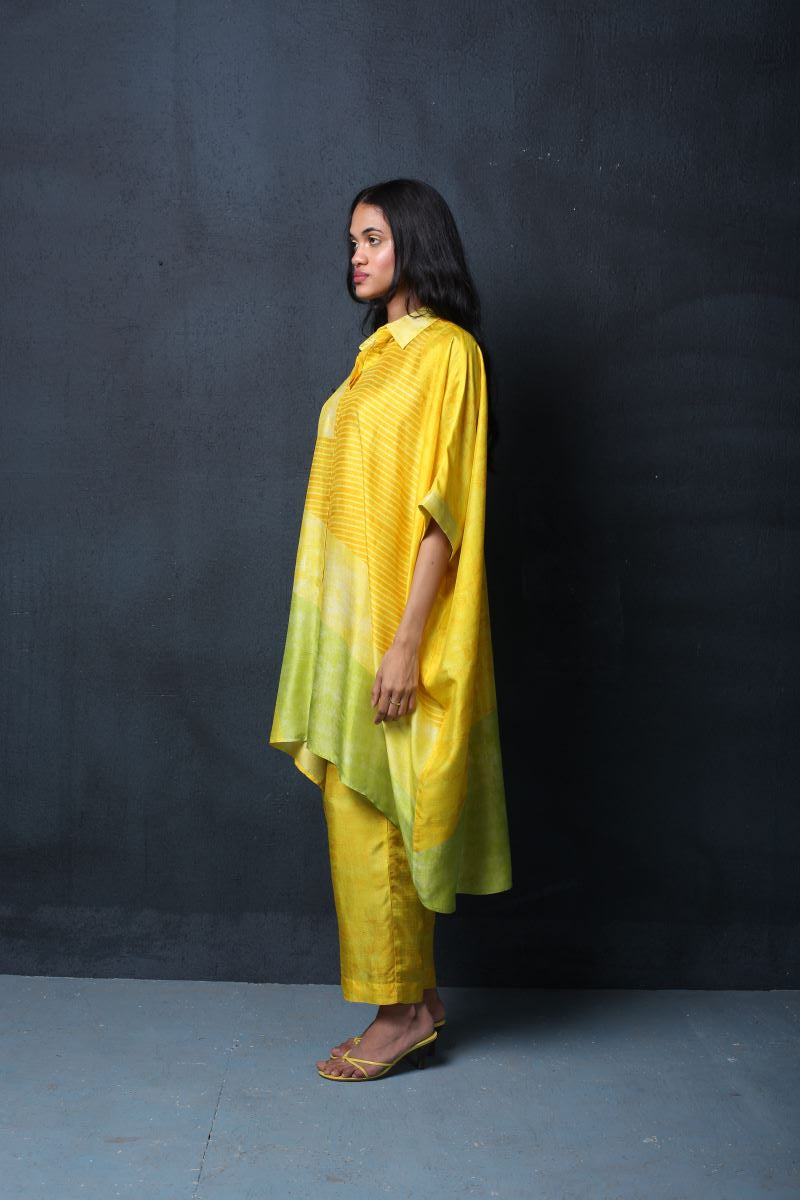 Buy Lemon and light yellow kurta with pants Elan Store