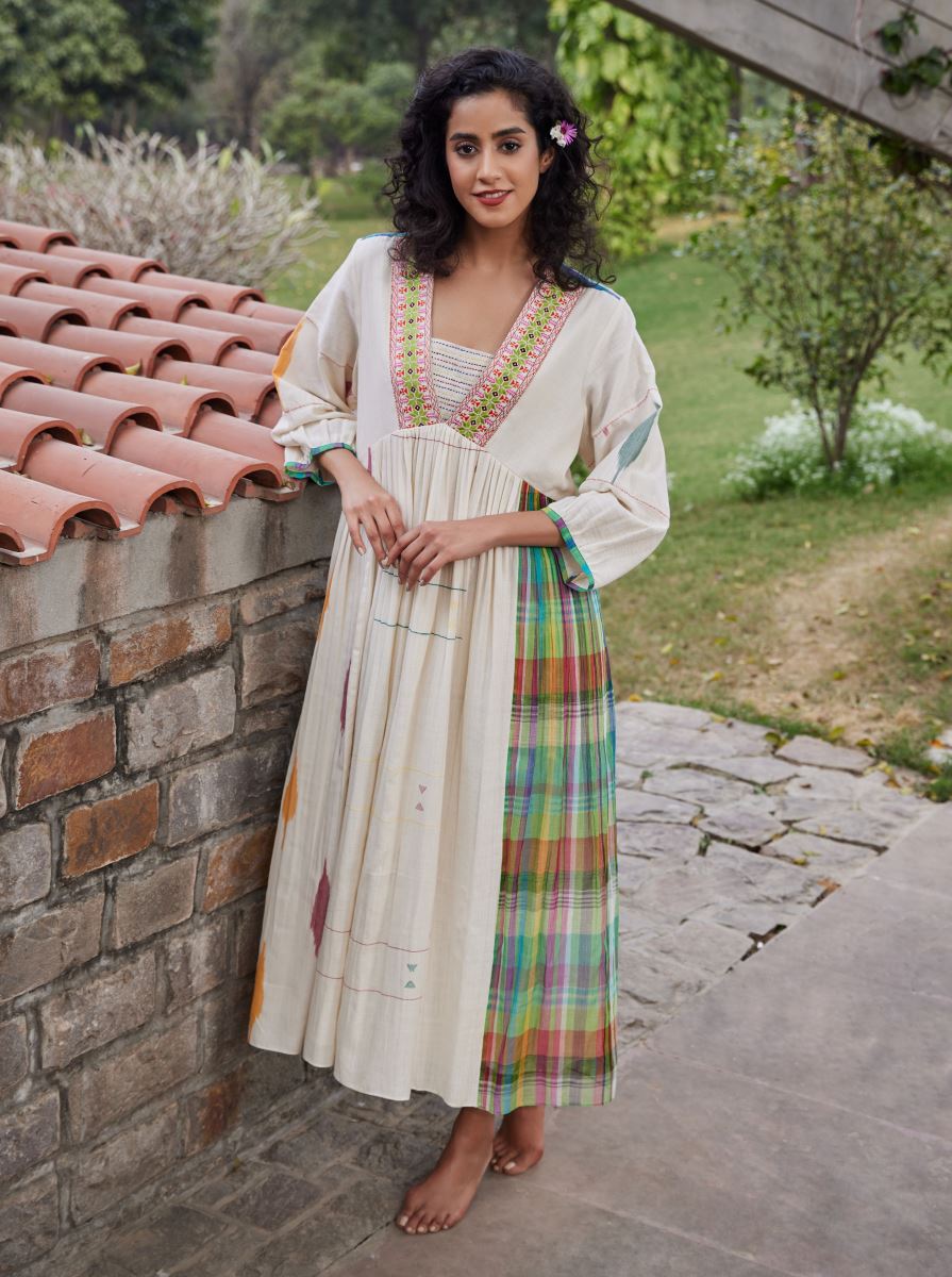 aztec cotton dress light blue pretty aztec Bati Dress