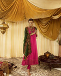Round Neck Anarkali - Kumkum Red