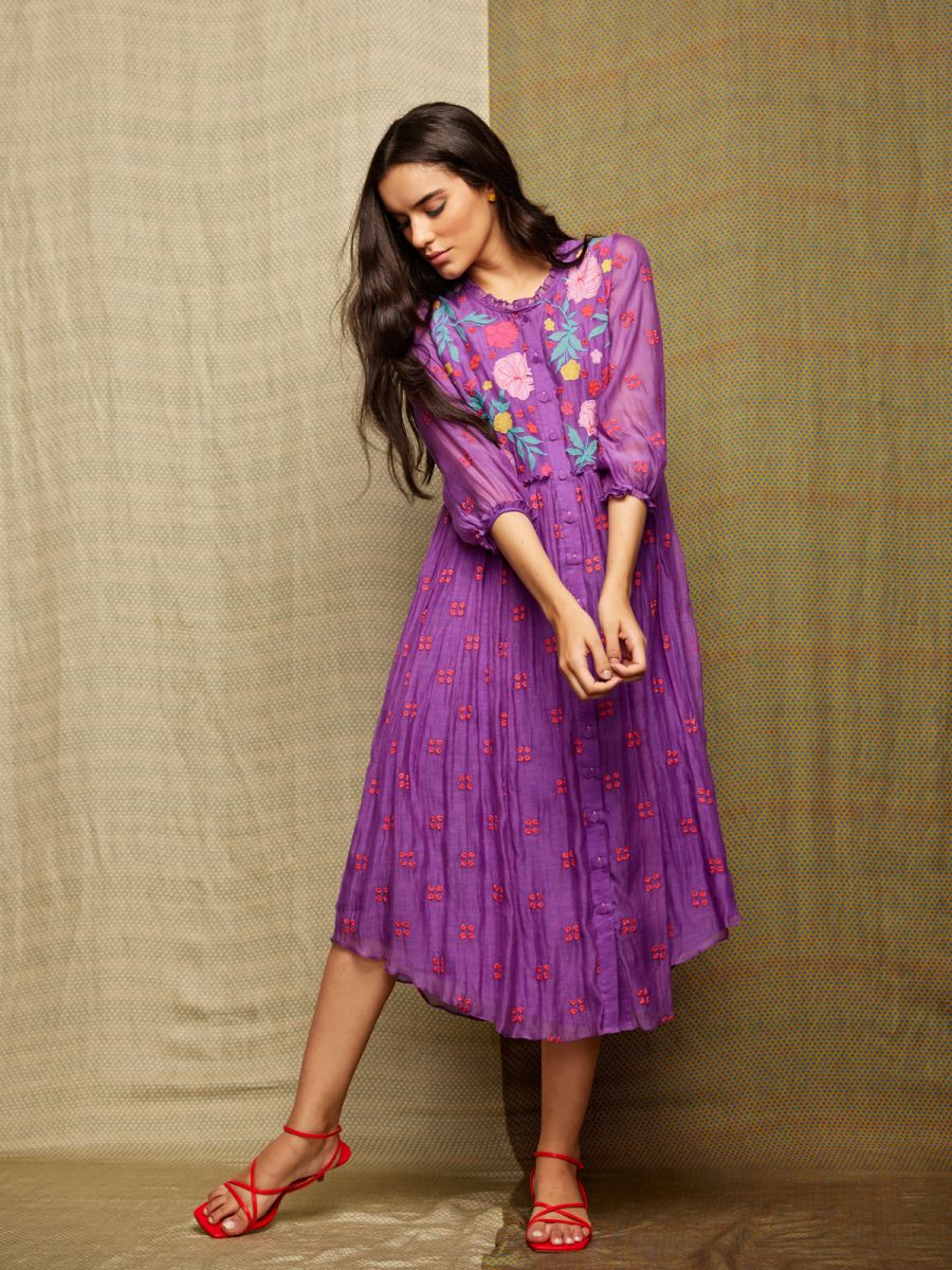 green emerald velvet dress MissJophiel Embroidery Floral Midi Lavender Prom Dress Other / Floor Length / US10